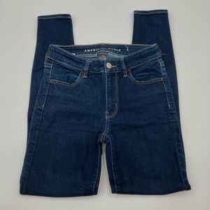 AMERICAN EAGLE AE AEO Dark Wash Hi Rise Jeggings women’s size 4 regular